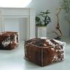 50x50x37см Имитация Коровьей Кожи Марокканский Пуф Чехол Чехол для Оттоманки Подставки для Ног Без Наполнителя Гостиная Спальня Татами Чехлы для Подушек