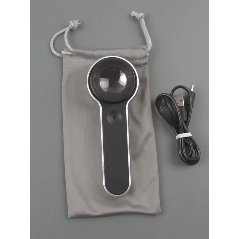 60-кратная лупа со светодиодной подсветкой, регулируемая перезаряжаемая HD-лупа высокой мощности