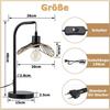 NETTLIFE - Lampe de table noire de style rétro avec câble culot E27 pour chambre ou bureau en métal (ampoule non fournie)