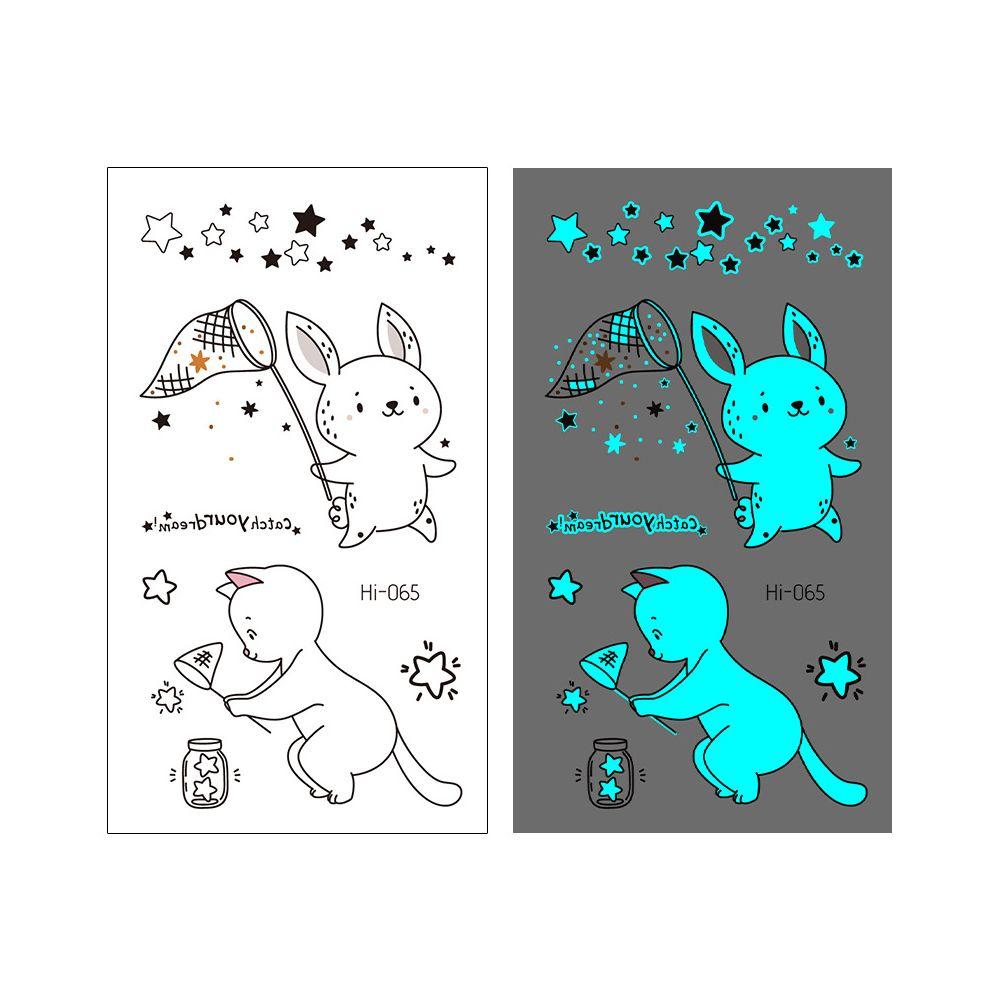 Star Feather Men Women Tattoo Sticker Blue Luminous Fake Tattoo Temporary Tattoos Body Art