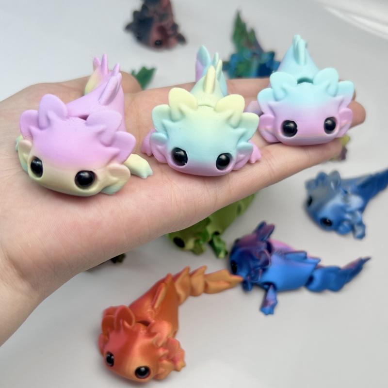10pc 3D Printed Small Animal Salamander Figurines with Movable Joints 6CM Collectible Miniature Toys for Display and Decoration