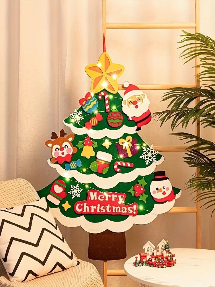 DIY Felt Christmas Tree Christmas Decoration for Home Navidad New Year Christmas Ornaments Santa Claus Xmas Kids Gifts