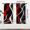 2 штуки красных, серых и черных штор с геометрическим спиральным принтом, 30*65 дюймов, украшение дома, украшение комнаты