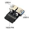 19/20Pin to hanceUSB Adapter Output 19Pin Header Converters Data Transfer Board for PC Desktop Motherboards Connectors