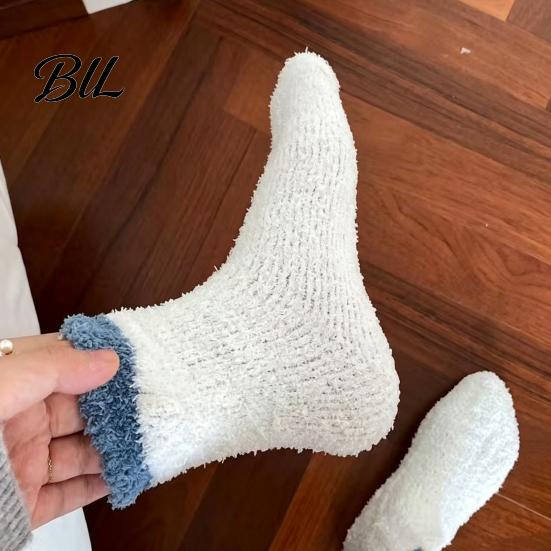 Edema Relief Socks Thickened Plush for Women, Soft Coral Fleece Slipper with Comfortable Lounge Towel Bottom Cushioning, Thermal Floor Autumn