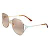 Бледно-розовые линзы Золотая оправа Гламур Элегантность Солнцезащитные очки Женские 59 мм