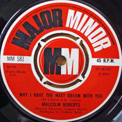 7-дюймовая пластинка MALCOLM ROBERTS - May I Have The Next Dream With You MM581 Major Minor 1968 UK Pop Б/У