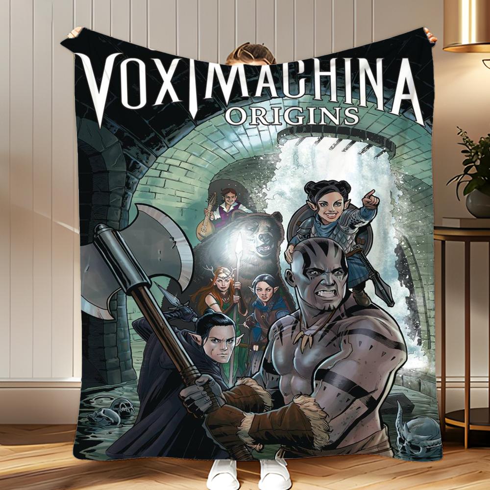 animated The Legend of Vox Machina Throw Soft Coral Fleece Blanket 310gsm Fluffy Warm Throw for Sofa Bed Couch Bedroom Decor