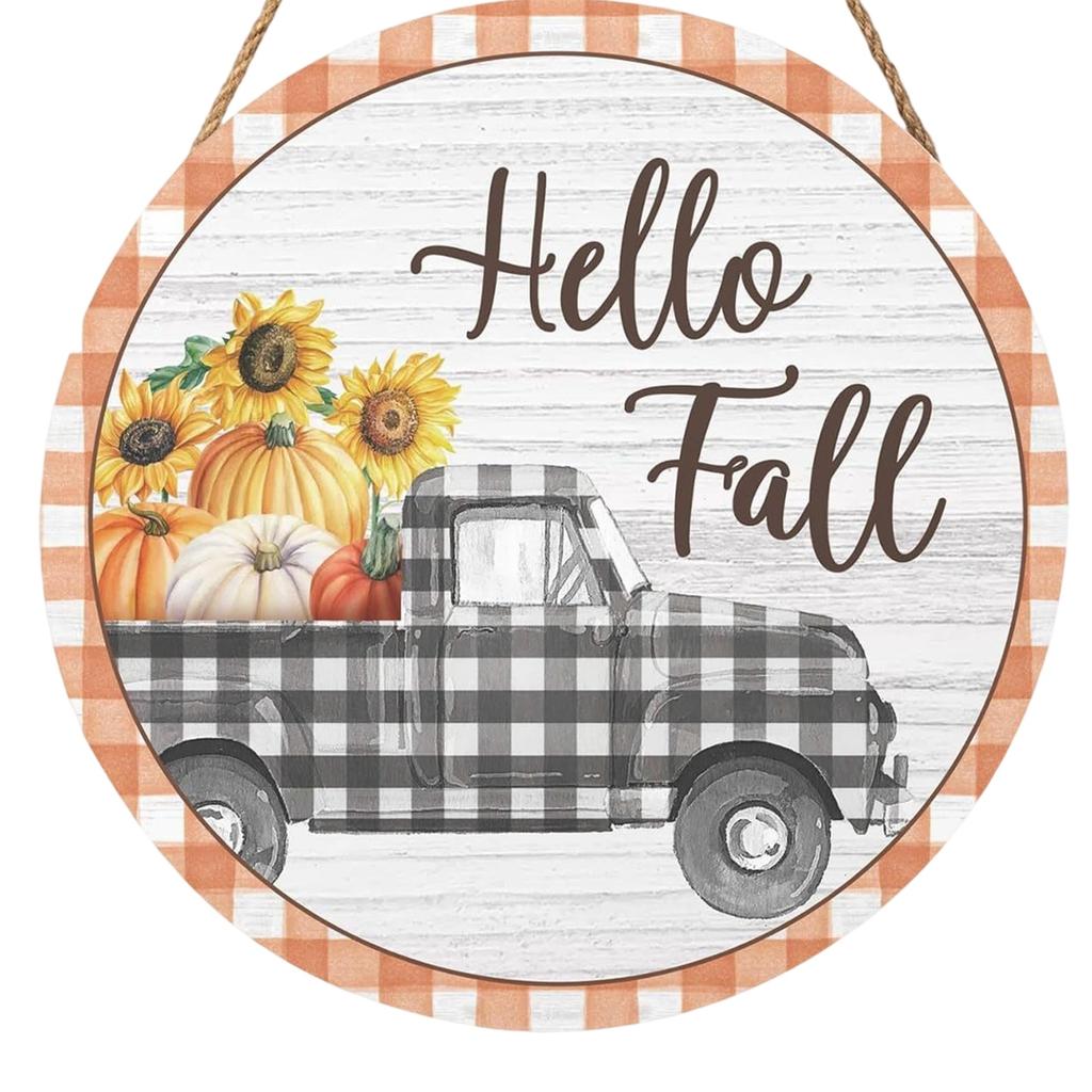 Pumpkin Wooden Welcome Door Hanging, Home Window Wall Decoration