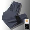 Winter Men's Warm Tight Track Pants Fleece-Lined Thick Casual Plush Sweatpants