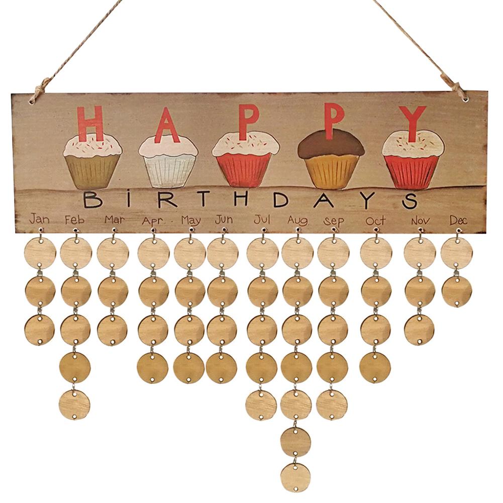 Wooden Birthday Reminder Board Creative Family Decorative Calendar Ornament