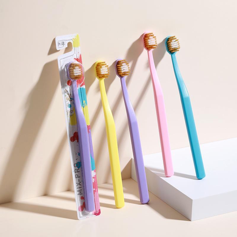 Доктор. Зубная щетка Chen в японском стиле с широкой головкой, цветная, с ультратонкими мягкими щетинками для взрослых (Отдельный пакет, для домашнего использования парой)