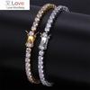 Brass Tennis Bracelet Cz 3mm 4mm 5mm 1 Row Cubic Zirconia Gold Silver Color Bracelet For Men Women Iced Out Hip Hop Jewelry