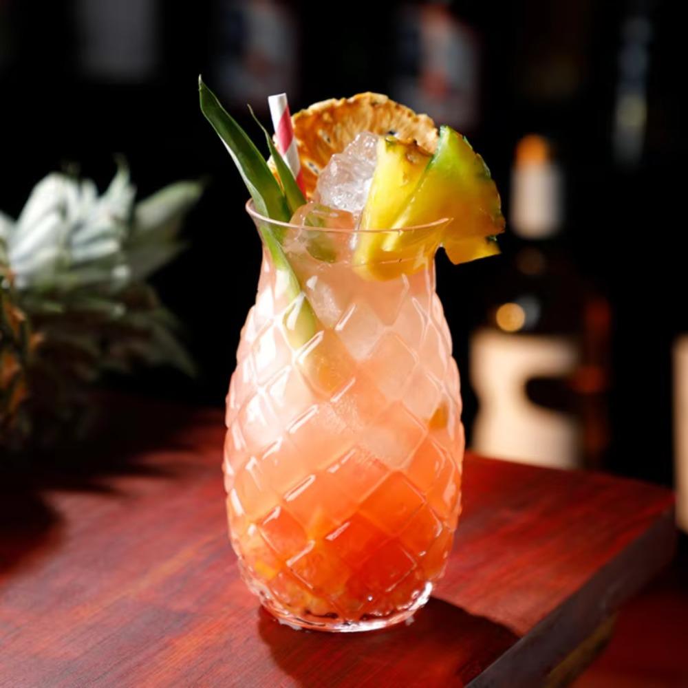 480 ML Pineapple Shaped Glass Cup Transparent Coffee Mug Bar Supplies Cold Drink Cup Home