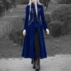 FiveFive Autumn Winter Trench Coat Outerwear Medieval Cosplay Costume Women Fashion Long Sleeve Velvet Tailcoat Jacket Vintage Gothic Long Dress Coat