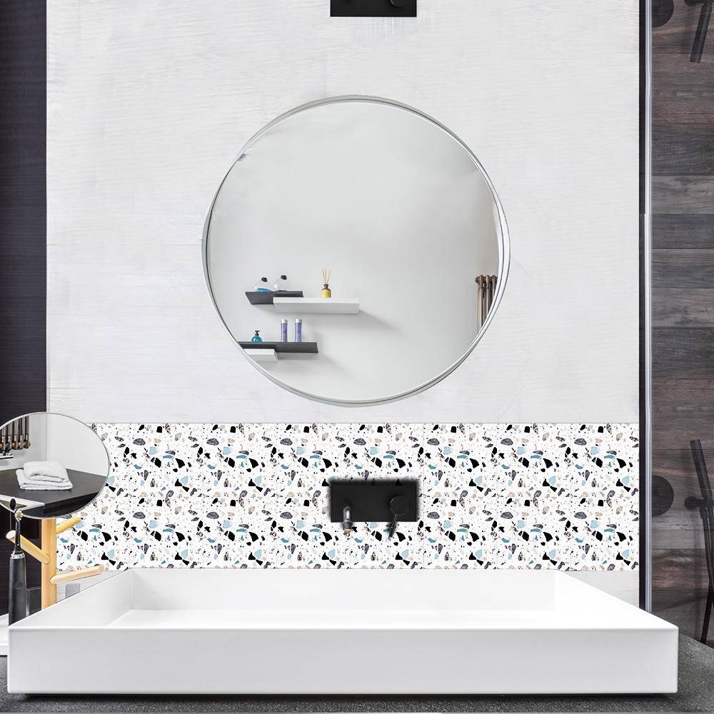 10 шт., наклейки на мраморную плитку терраццо, кухонный фартук, маслостойкий шкаф, умывальник, водостойкие художественные наклейки на стены