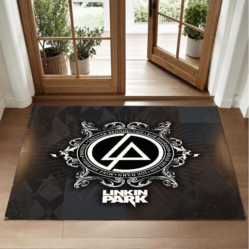 Linkin Park Design Crystal Velvet Rug Soft Decorative Mat for Bedroom Entrance
