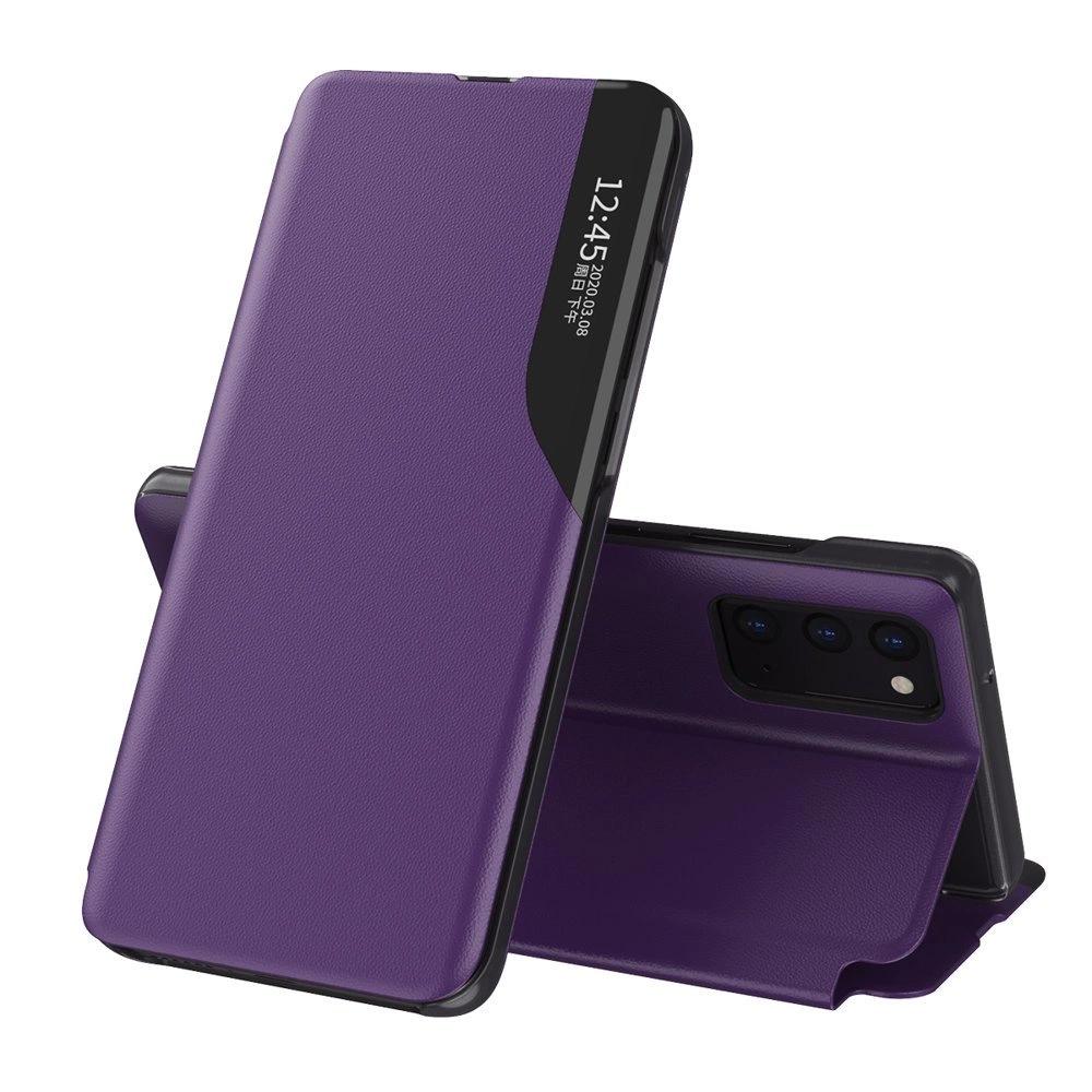 Eco Leather View Case Elegant Case With Flip Cover And Stand Function For Samsung Galaxy A72 4G Purple