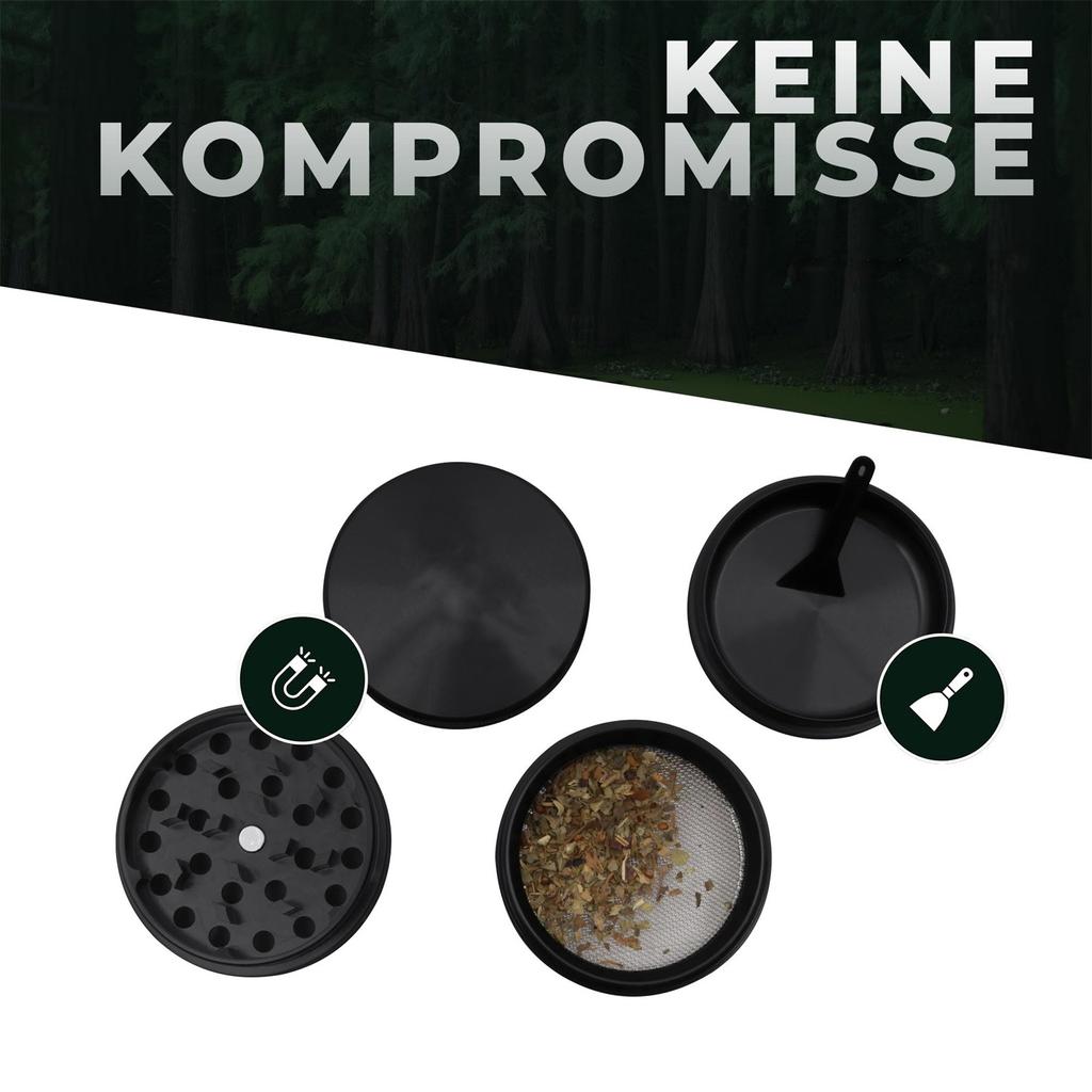 Алюминиевая мельница, измельчитель трав из 4 частей, набор дробилок для сушеных трав, цветов и специй с отделением и скребком