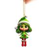 Girl Car Decor Acrylic Keychain With Christmas Hat For Auto Interior Enhancement