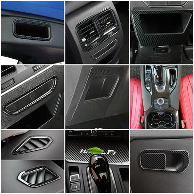 Для Haval F7 F7X 2018-2024 карбоновый цветной переключатель передач, кнопка стеклоподъемника, фара, розетка переменного тока, вентиляционное отверстие, ящик для хранения, наклейка на отделку