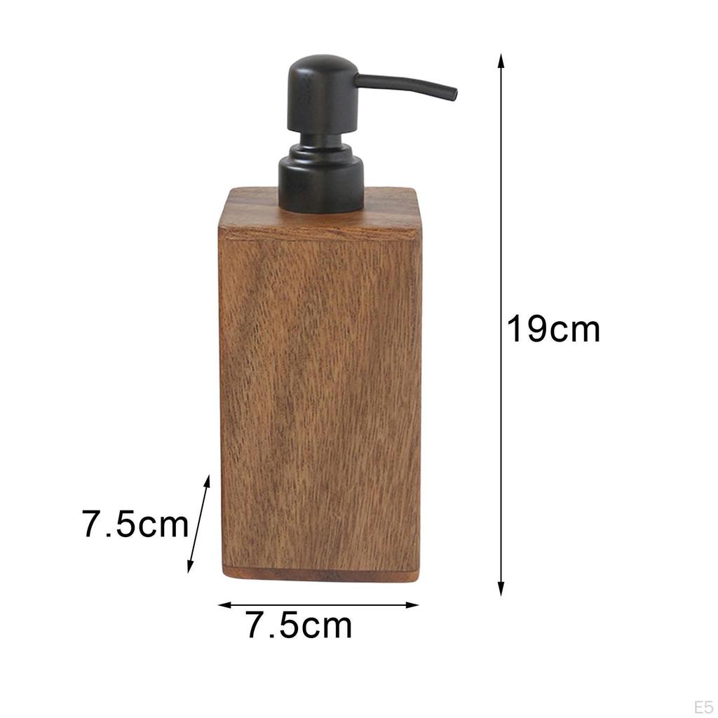 Dish Soap Pump Lotion Dispenser Empty for Shampoo Apartment Walnut Wood Simple Styles Modern