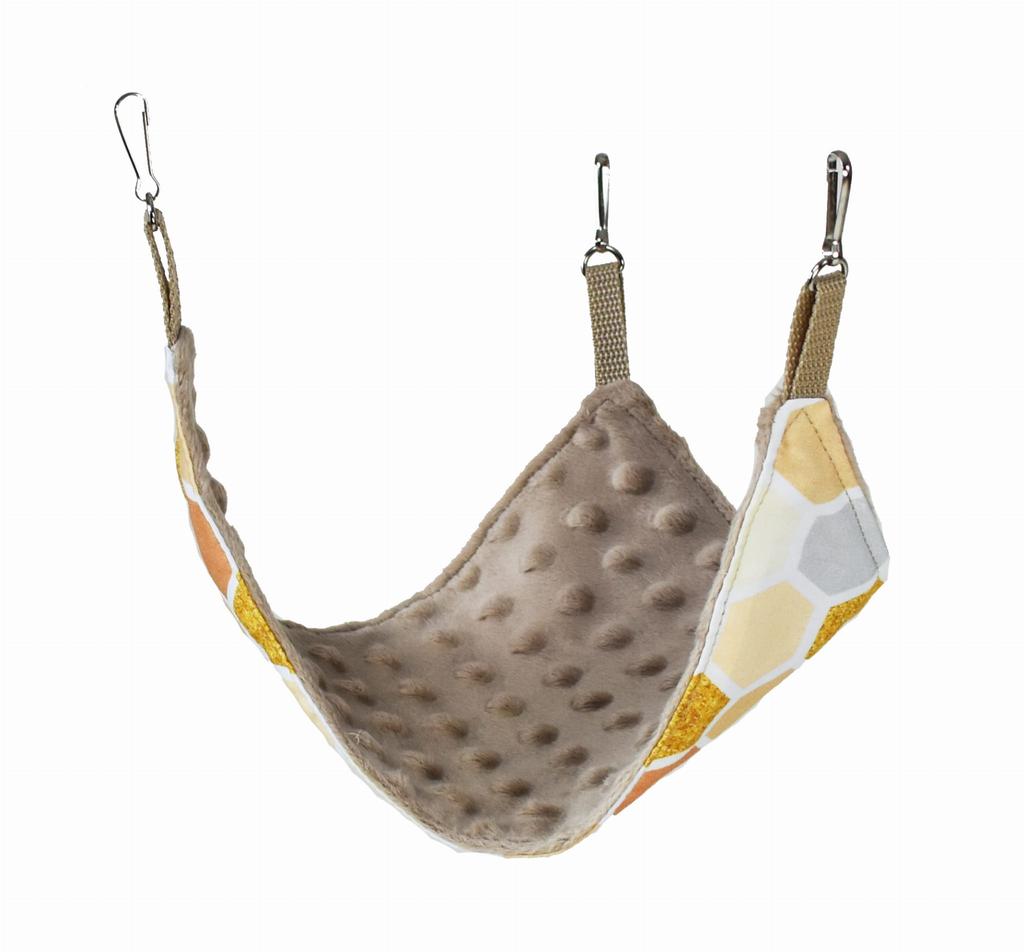 Honey + Cappuccino Minky Triangular Hammock for Rodents