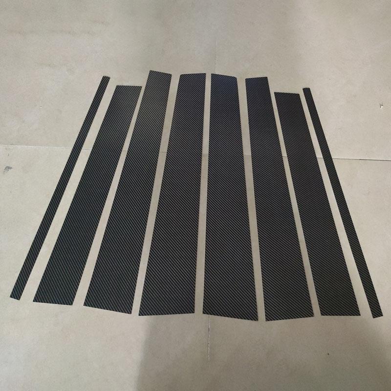 8 шт. Накладки на стойки окон дверей автомобиля для Volkswagen Touran 1T 2004-2015, накладки на стойки, отделка панелей, черные наклейки из углеродного волокна