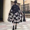 Unisex Shirt Retro Japanese Style Three Quarter Sleeves Loose Cardigan Bird Printed Robe Split Hem Sports Travel Parties Daily W