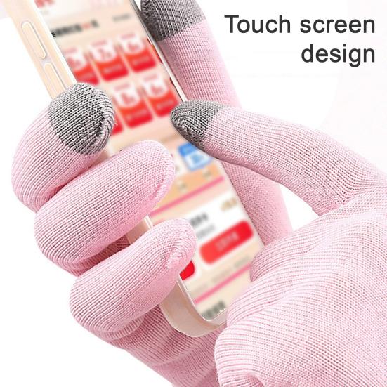 1 Pair Reusable Moisturizing Gel Gloves Touchscreen Hand Care Gloves for Dry Skin Washable Comfortable Cotton Blend Gloves