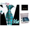Cozy Up Ties for Men Set with Pocket Square Cufflink and Tie Clip | Necktie Handkerchief In Gift Box for Wedding