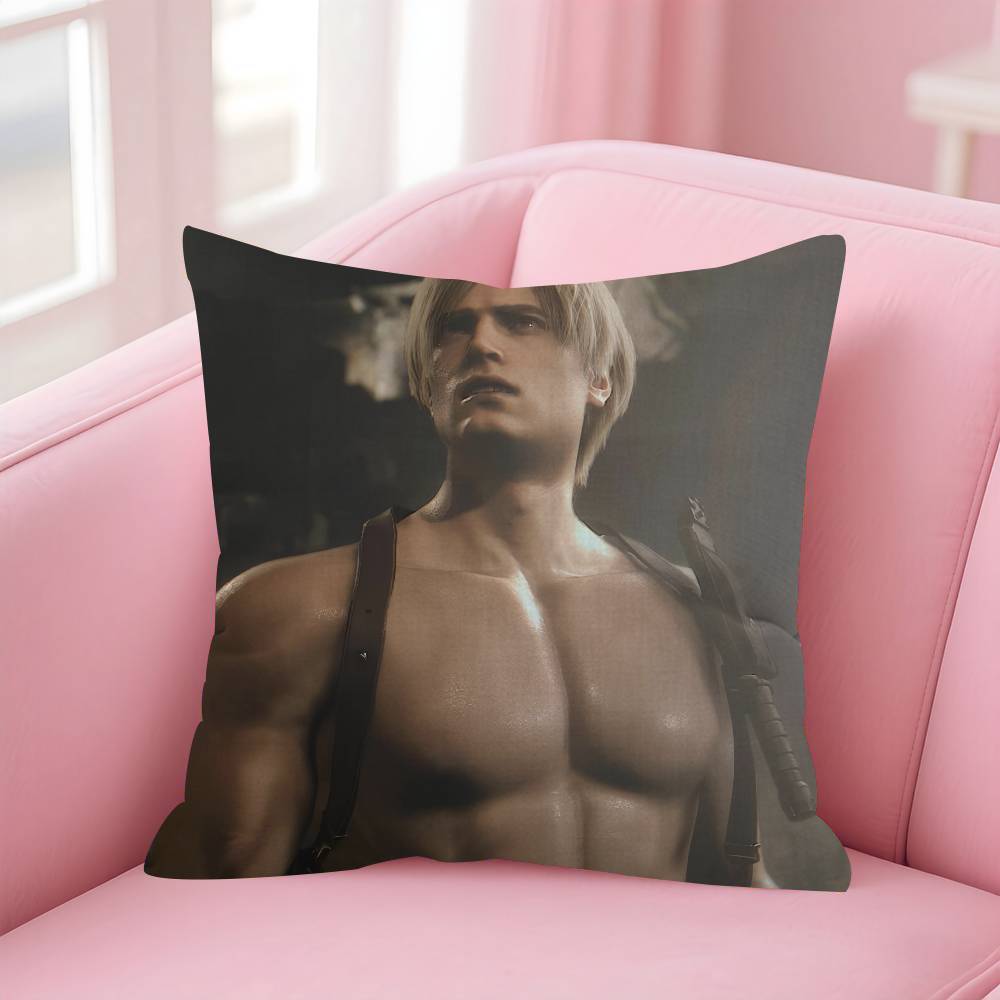 Handsome Leon game Kennedy  Cushion Cover Inches Farmhouse Decor Home Throw Pillow Covers for Couch Decorations