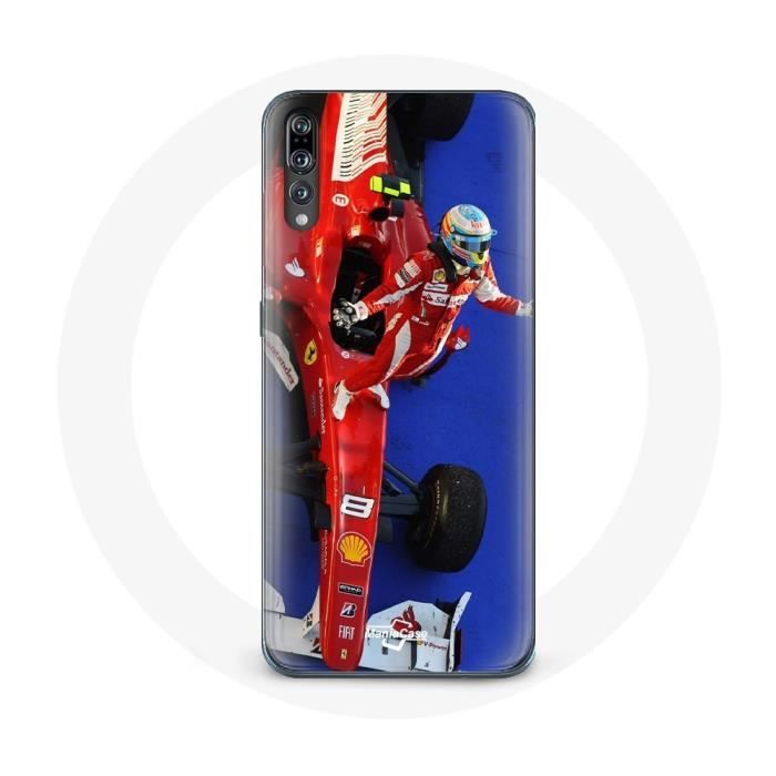 Coque pour Huawei P20 pro Formule 1 Fernando Alonso Pilote automobile F1 Rouge