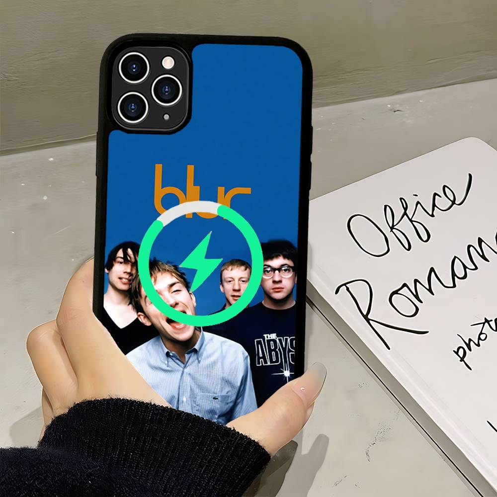 Чехол-магнит для iPhone 17 16 14 13 12 11 15 Pro Max Plus с поддержкой беспроводной зарядки, чехол для телефона, группа B-Blur