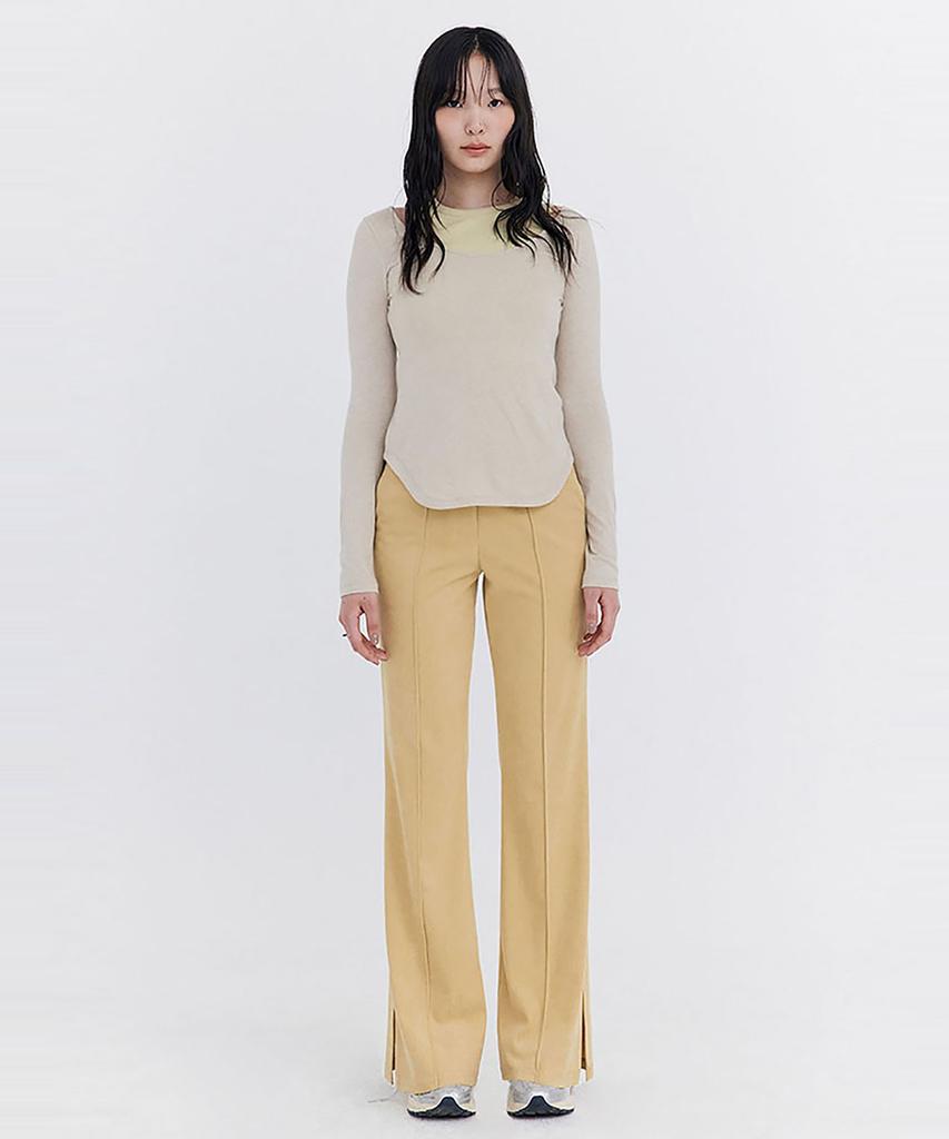 WNDERKAMMER Corduroy Semi-Bootcut Pants_Yellow