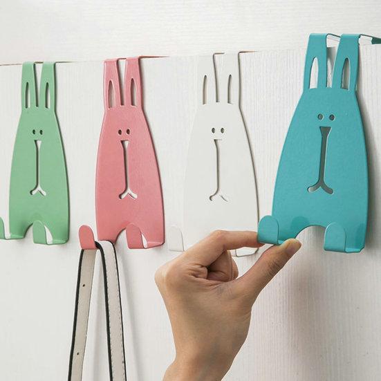 Безударный прочный несущий шкаф для одежды, вешалка для одежды с изображением кролика, крючок для двери, хозяйственные принадлежности