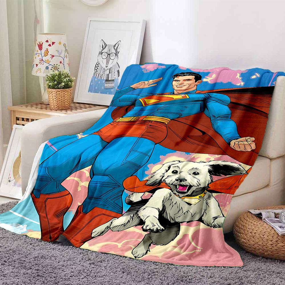 1pc Superman Blanket Lightweight Flannel Throw For Sofa, Bed, Travel, Camping, Livingroom, Office, Couch, Chair, And Bed