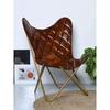 New Vintage Leather Butterfly Chair Leather Accent Chair Living Room Chair. BUTTERFLY CHAIR