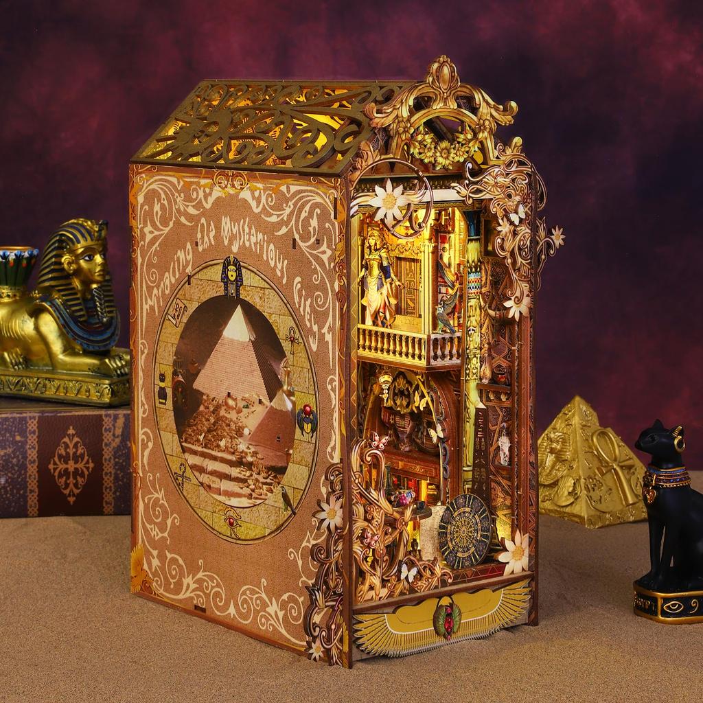 Spilay Booknook Миниатюрный кукольный домик Комплект для книг Подставка для книг Украшение кукольного домика DIY Поделка своими руками Деревянный подарочный кукольный домик для начинающих - День рождения,