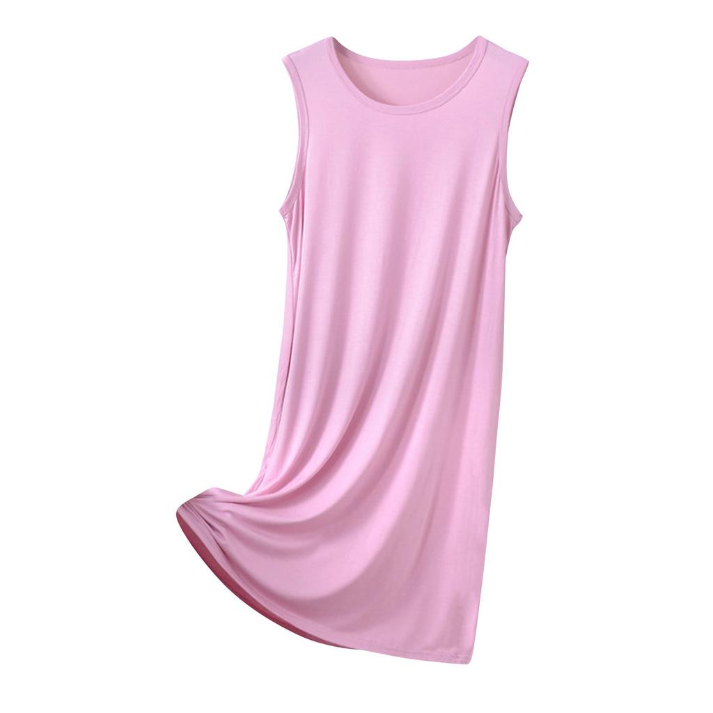 Женская модная ночная рубашка больших размеров, пижама-сарафан средней длины