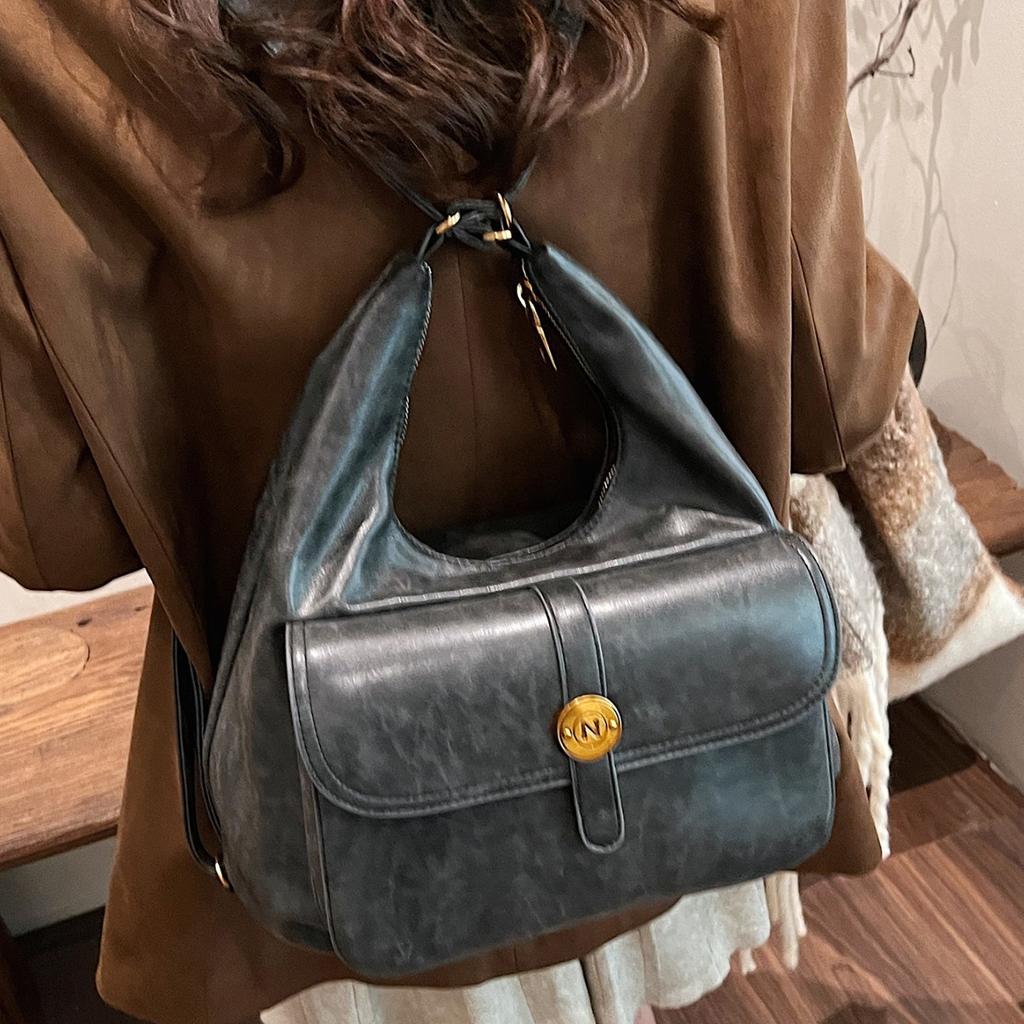 Retro Tote Bag for Women, Large Capacity Shoulder Bag, Crossbody Backpack, Casual Handbag