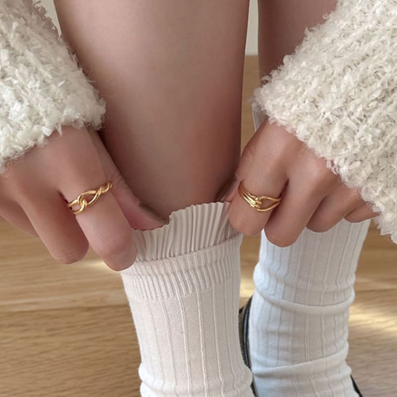 youngglow silver925 double line hook ring (2color)