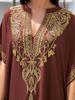 Women's Loose Long Beach Cover-up: Rayon Embroidery Bikini Sunscreen Robe