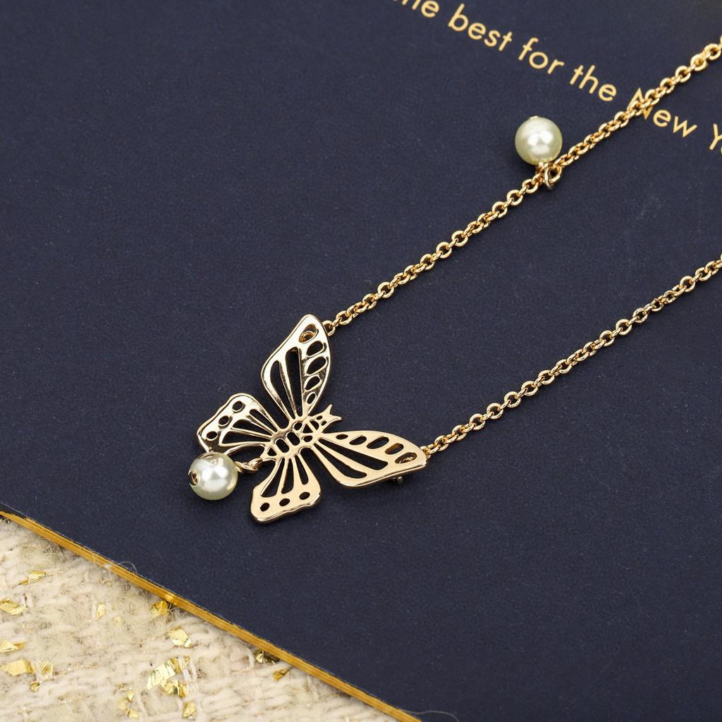 Последний Горячий Бренд Классическое Женское Ожерелье Роскошные Ювелирные Изделия Для Женщин Мода Дизайнерский Кулон Бабочка Жемчужная Цепочка Ожерелья