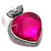 Pink Rubillite Gemstone Handmade 925 Sterling Silver Jewelry Pendant 1.69" W2y63