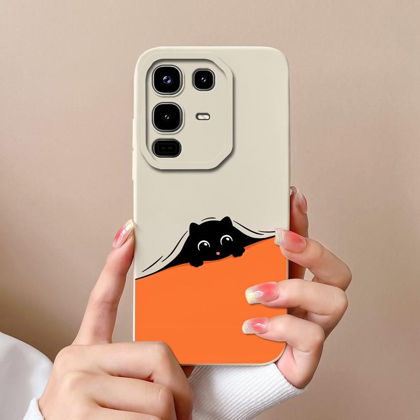 Для телефона Infinix Note 50 Pro Plus 40 50x Модный чехол с узорами «Звездное небо» и «Кот», Гладкий жидкий силикон, Высококачественный противоударный чехол для Infinix