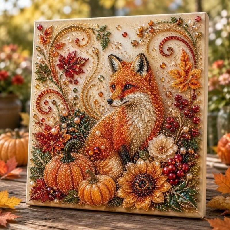 Осенний Урожай DIY Набор для Рисования Жемчугом, Алмазная Живопись Белка Лиса, Ручная Работа Настенный Декор для Дома Украшение
