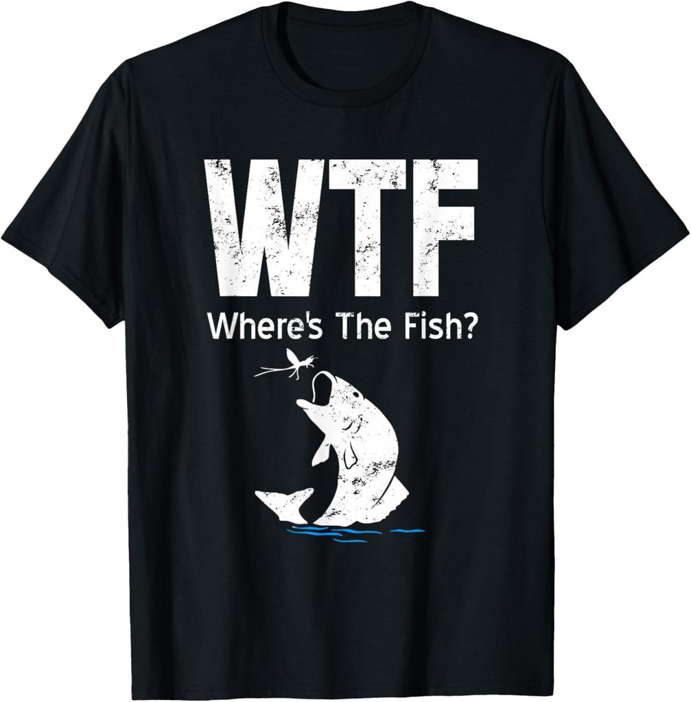Fishing T-Shirt Mens Womens Tees Top WTF Where_s the Fish_ Fisherman GifT Shirt Mens Womens Tees Top Gift Unisex T-Shirt Mens Womens Tees Top