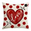 Cushion Decoration Living Room Valentine's Day Love Pillow Cartoon Print Red Couple Pillow Linen Cushion