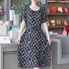 Летние женские элегантные платья больших размеров, свободное длинное платье с коротким рукавом, женская винтажная одежда